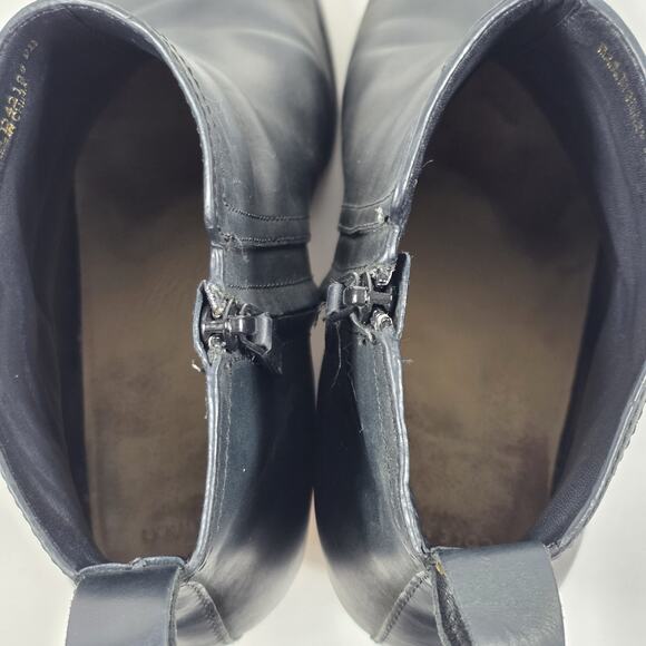 Cole Haan Womens Black Chesney Leather Zip Block Heel Ankle Booties Size 9 US - Picture 8 of 11